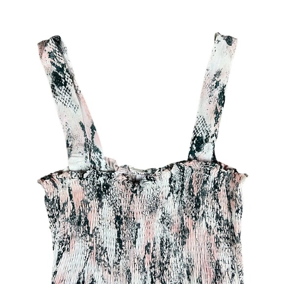Buddy Love Monroe Smocked Mini Dress  Womens S  Pink / Gray Bodycon Sundress - Picture 4 of 10